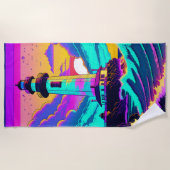 Farbenfrohe Leuchttürme Strandtuch (Vorderseite)