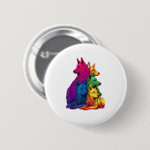 Farbenfrohe LGBT Pride German Shepherd Dog Pile Button (Vorne & Hinten)