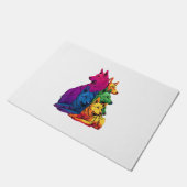 Farbenfrohe LGBT Pride German Shepherd Dog Pile Fußmatte (Schrägansicht)