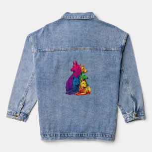 Farbenfrohe LGBT Pride German Shepherd Dog Pile Jeansjacke