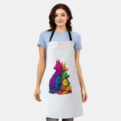 Farbenfrohe LGBT Pride German Shepherd Dog Pile Schürze (Getragen)