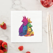 Farbenfrohe LGBT Pride German Shepherd Dog Pile Serviette (Beispiel)