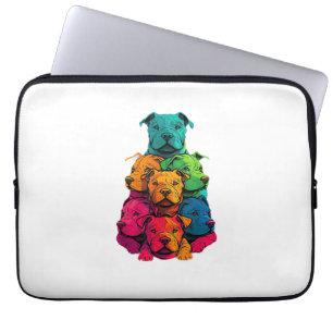 Farbenfrohe LGBT Pride Staffordshire Bull Terrier Laptopschutzhülle