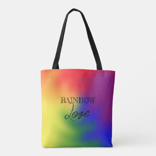 Farbenfrohe LGBT-Regenbogenfarben Abstrakter Kunst Tasche (Rückseite)