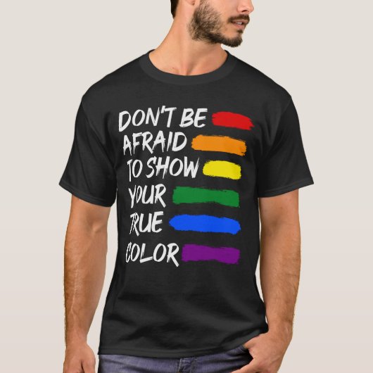 Farbenfrohe LGBTQ Gay Lesbian Que T-Shirt (Vorderseite)