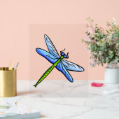 Farbenfrohe Libelle am Ast Acrylschild (Hochzeit)