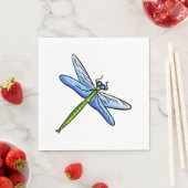 Farbenfrohe Libelle am Ast Serviette (Beispiel)