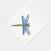 Farbenfrohe Libelle am Ast Serviette (Ecke)