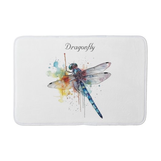 farbenfrohe Libelle anpassbar Badematte (Vorderseite)