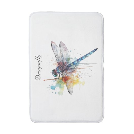 farbenfrohe Libelle anpassbar Badematte (Vorderseite Vertikal)