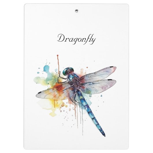 Farbenfrohe Libelle anpassbar Klemmbrett (Rückseite)