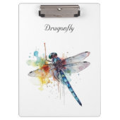 Farbenfrohe Libelle anpassbar Klemmbrett (Vorderseite)