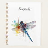 Farbenfrohe Libelle anpassbar Planer (Vorderseite)