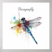 Farbenfrohe Libelle anpassbar Poster (Vorne)