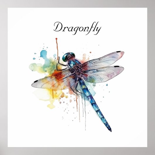 Farbenfrohe Libelle anpassbar Poster (Vorne)