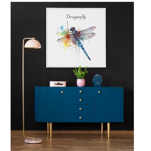 Farbenfrohe Libelle anpassbar Poster