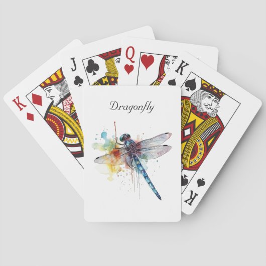 Farbenfrohe Libelle anpassbar Spielkarten (Rückseite)