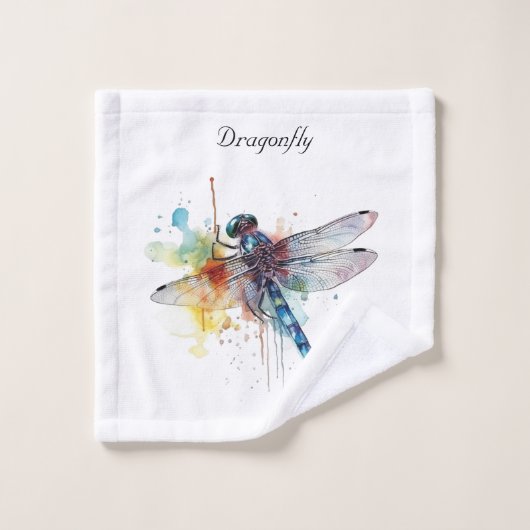 farbenfrohe Libelle anpassbar Waschlappen (Waschlappen)