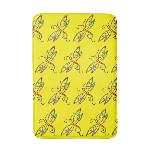 Farbenfrohe Libelle Badematte (Vorderseite Vertikal)