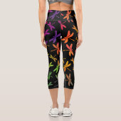 Farbenfrohe Libelle Capri Leggings (Rückseite)