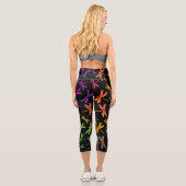 Farbenfrohe Libelle Capri Leggings (Rückseite)