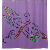 farbenfrohe Libelle Duschvorhang (Vorderseite)