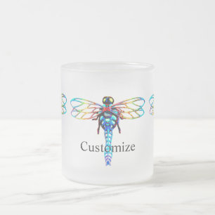 farbenfrohe Libelle Mattglastasse