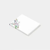 farbenfrohe Libelle Post-it Klebezettel (angewinkelt)