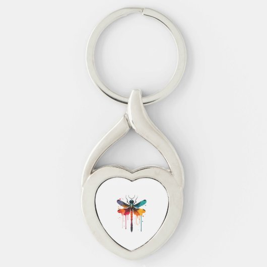 farbenfrohe Libelle Schlüsselanhänger (Vorderseite)