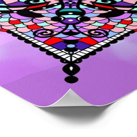 Farbenfrohe Libelle und Blume Mandala Art Poster (Ecke)