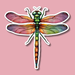 Farbenfrohe Libelle wasserdicht Aufkleber