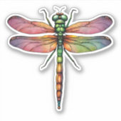Farbenfrohe Libelle wasserdicht Aufkleber (Vorderseite)