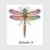 Farbenfrohe Libelle wasserdicht Aufkleber (Blatt)