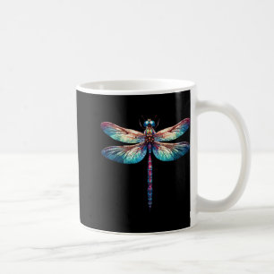 Farbenfrohe Libelle Watercolor Kunst, Dichtung und Kaffeetasse