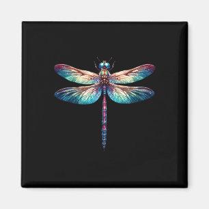 Farbenfrohe Libelle Watercolor Kunst, Dichtung und Magnet