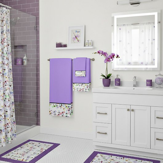 farbenfrohe Libellen Badhandtuch Set