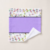 farbenfrohe Libellen Badhandtuch Set (Waschlappen)