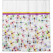 Farbenfrohe Libellen Duschvorhang (Vorderseite)