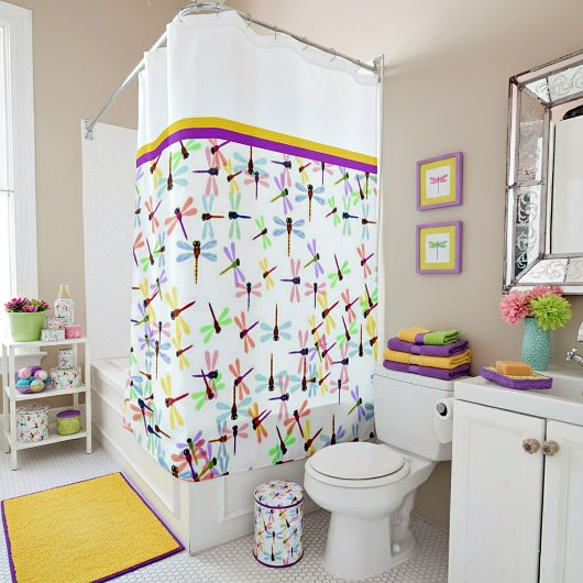 Farbenfrohe Libellen Duschvorhang