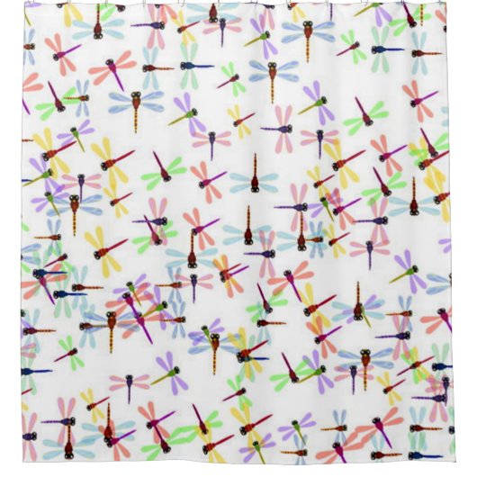 Farbenfrohe Libellen Duschvorhang (Vorderseite)
