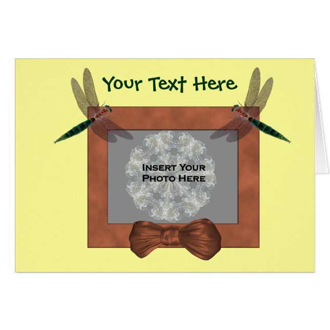 Farbenfrohe Libellen-Fotokarte (Vorderseite (Horizontal))