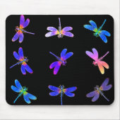 Farbenfrohe Libellen Mousepad (Vorne)