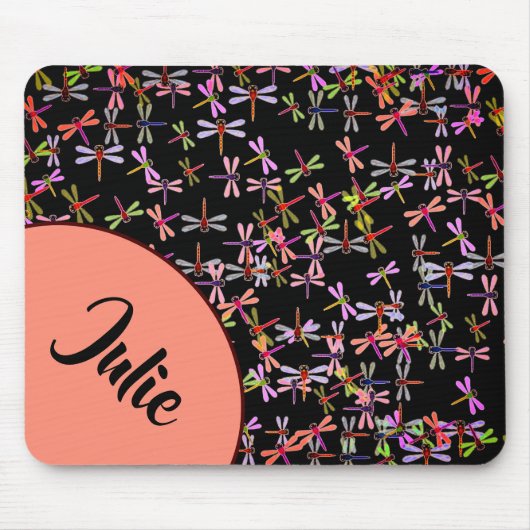 farbenfrohe Libellen personalisiert Mousepad (Vorne)