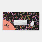 farbenfrohe Libellen personalisiert Schreibtischunterlage (Tastatur & Maus)