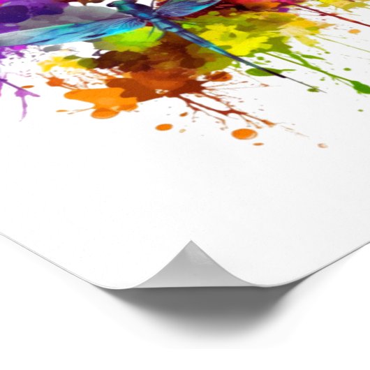 Farbenfrohe Libellen Poster (Ecke)