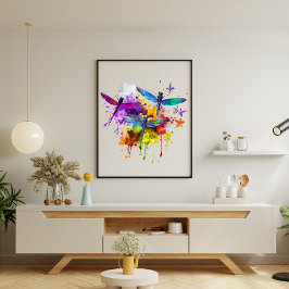 Farbenfrohe Libellen Poster