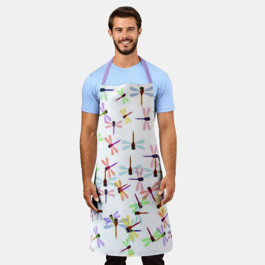 Farbenfrohe Libellen Schürze (Getragen)