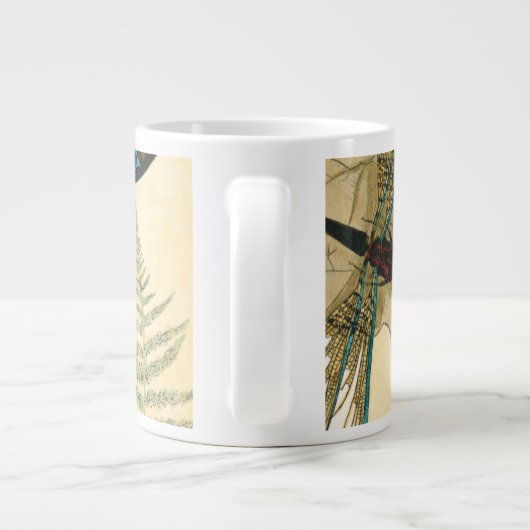 Farbenfrohe Libellen über den Blätter schweben Jumbo-Tasse (Rückseite)