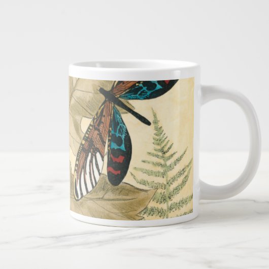 Farbenfrohe Libellen über den Blätter schweben Jumbo-Tasse (Rechts)