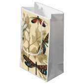 Farbenfrohe Libellen über den Blätter schweben Kleine Geschenktüte (Rückseite Schrägansicht)